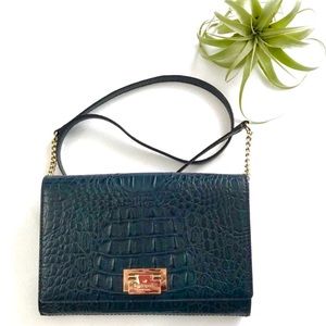 EUC Kate Spade blue gold croc leather crossbody